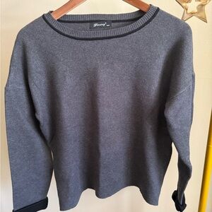 Finery London Charcoal Gray Sweater Womens Crewneck Knit Minimal S M
